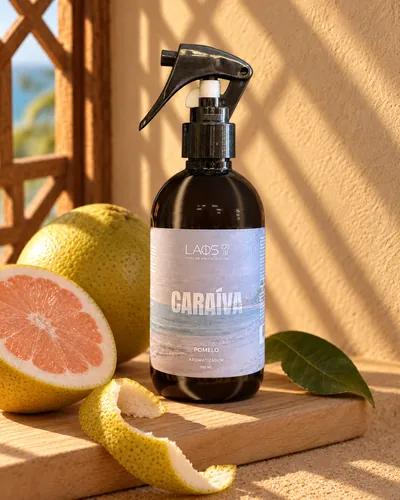 Aromatizador Caraíva com pomelos, cena criada com IA