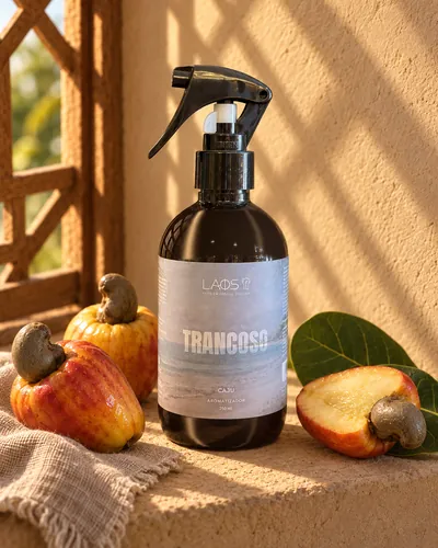 Aromatizador Trancoso com cajus, cena criada com IA