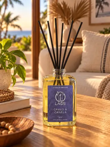 Cravo e canela difusor de ambientes aromatizador XL varetas, cena Em casa