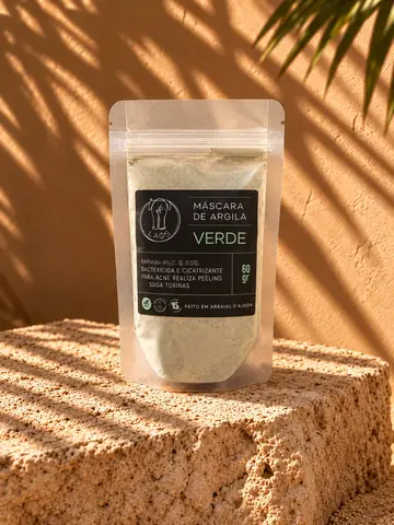 Máscara argila verde, cena Sol e matéria