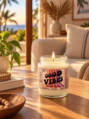 Vela good vibes, cena Em casa