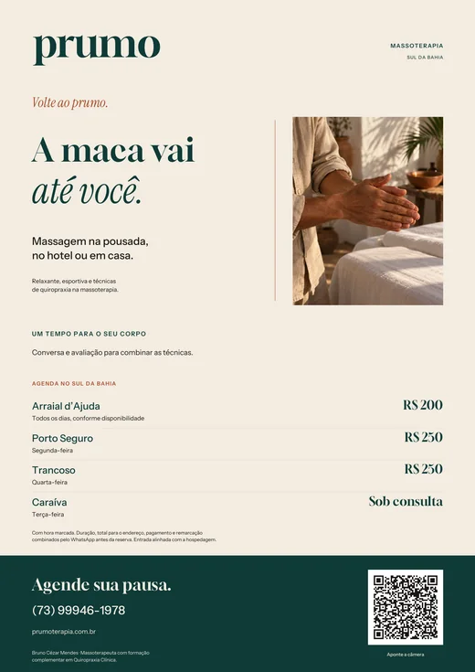 Cartaz A3 da Prumo para recepção de hotel