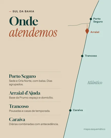 Post com o mapa de onde a Prumo atende