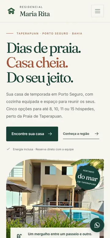 Residencial Maria Rita, Porto Seguro: o site no celular