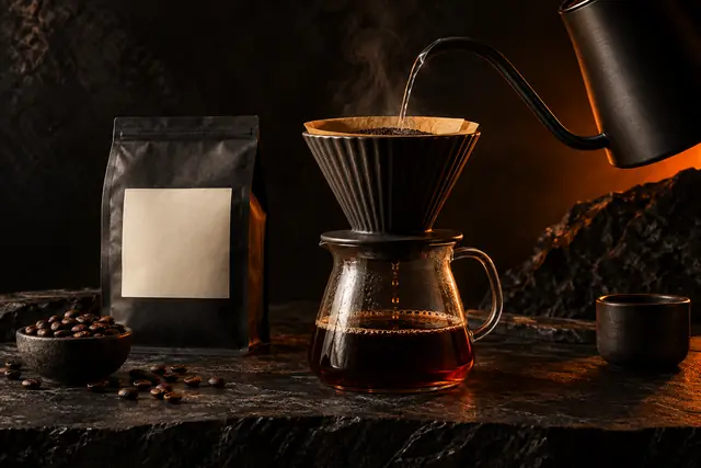 Preparo de café para a campanha de lançamento de exemplo