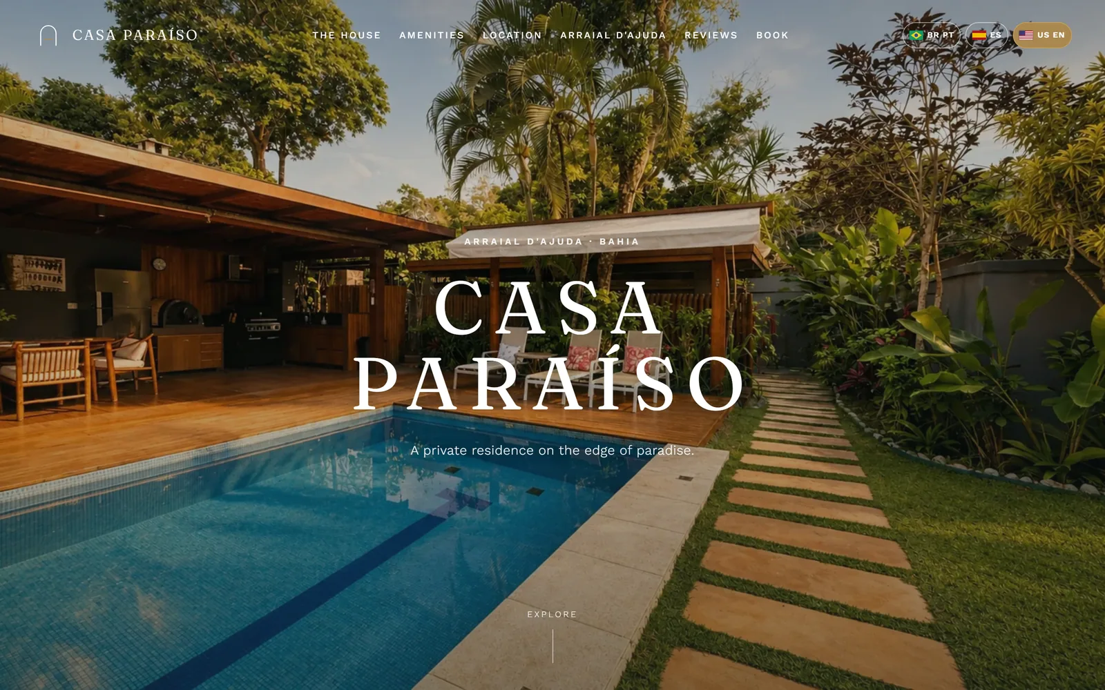 Versão em inglês da Casa Paraíso