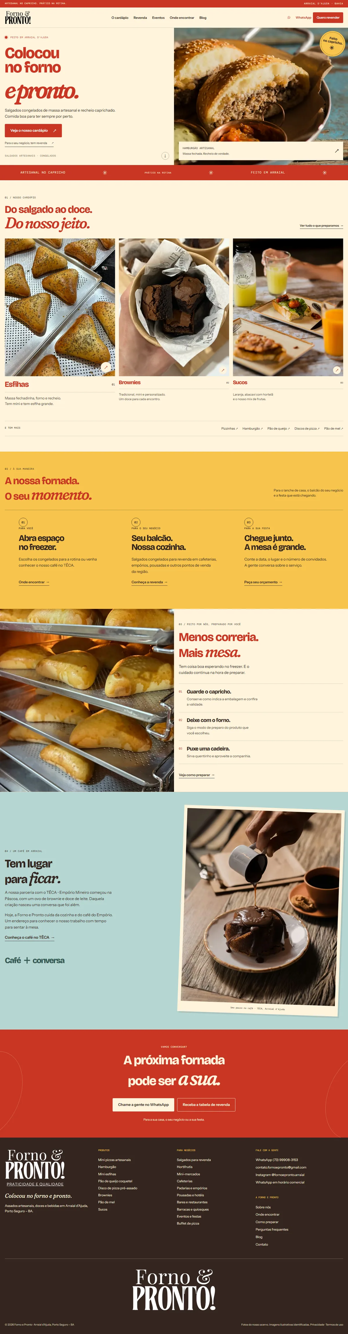 Site completo da Forno & Pronto: assados congelados, fotografias reais e catálogo