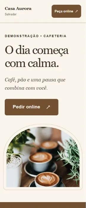 Tema Café do construtor de sites
