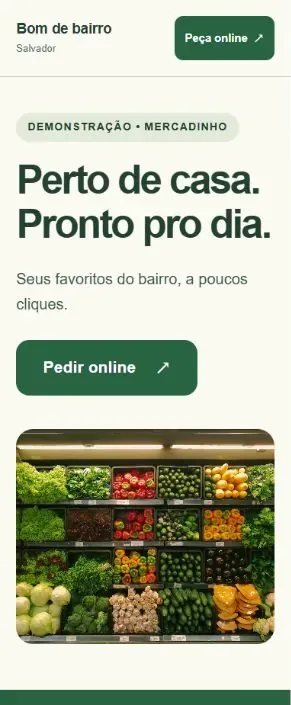 Tema Mercado do construtor de sites