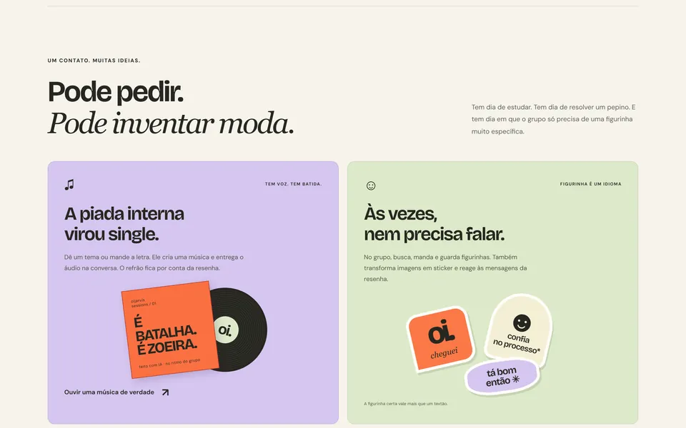 Seção do site do Jarvis sobre o que ele faz