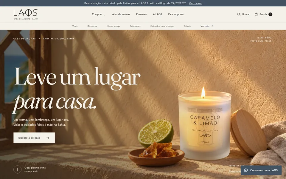 Captura de LAOS Brasil no computador
