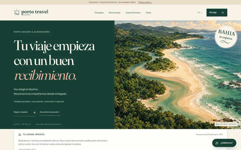 Captura de Porto Travel no computador