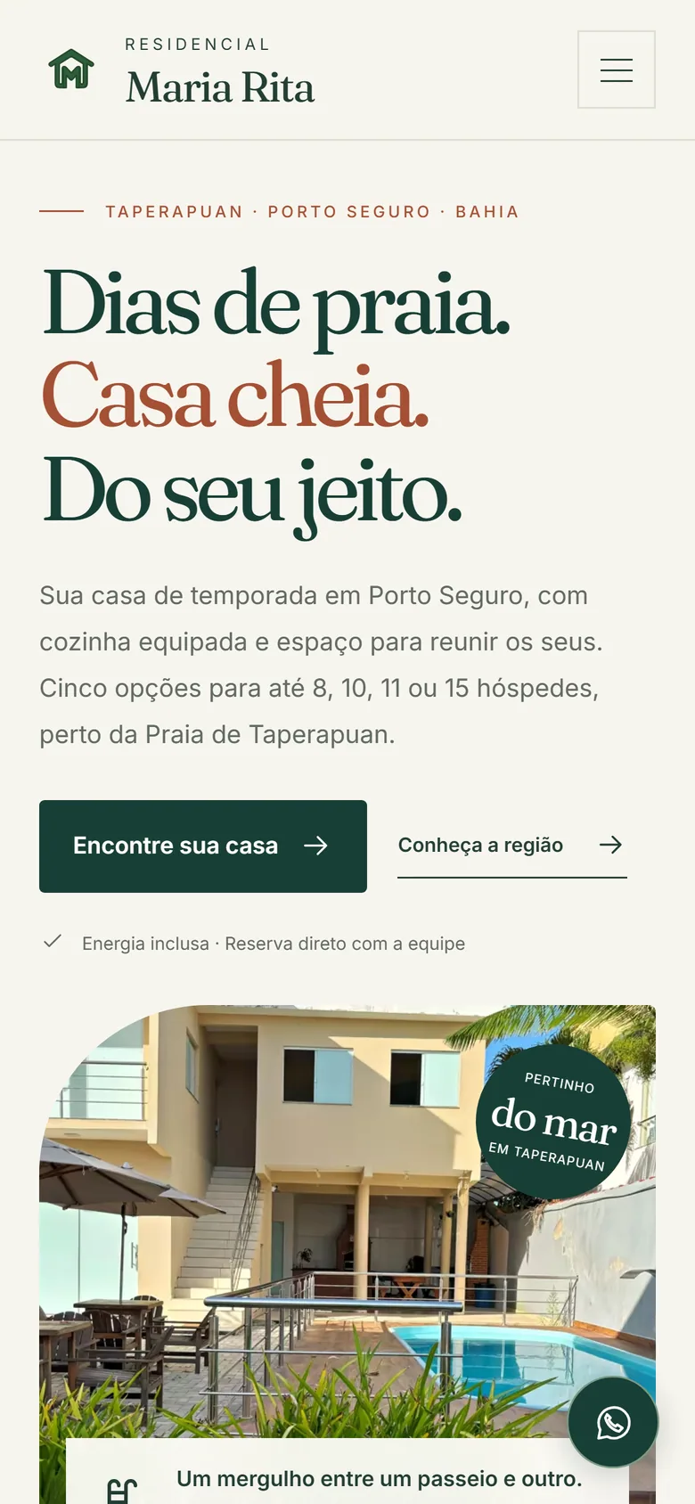 Site do Residencial Maria Rita no celular